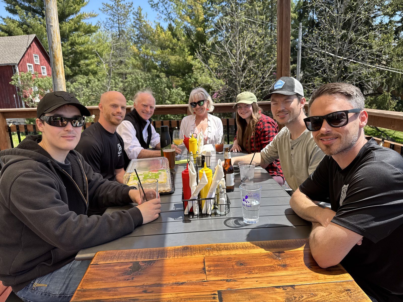 Group of friends on the outdoor patio
